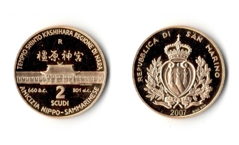 San Marino, 2 scudi d'oro 2007 FDC